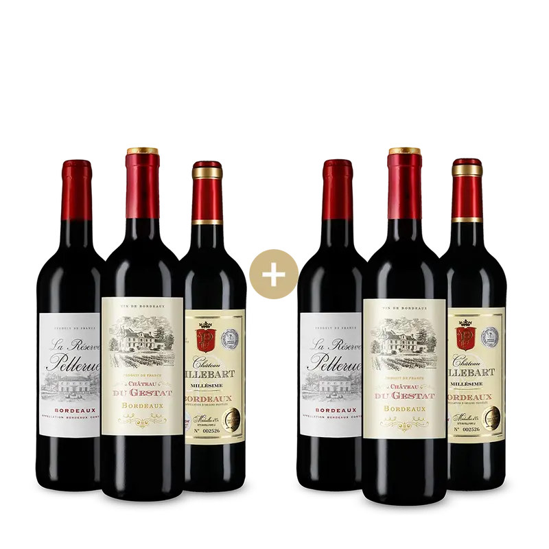 3+3 Bordeaux-i borcsomag