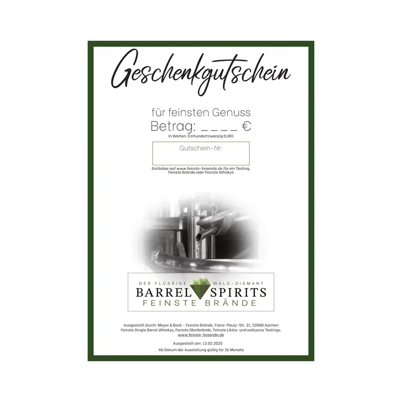 Feinste Brände - Geschenkgutschein
