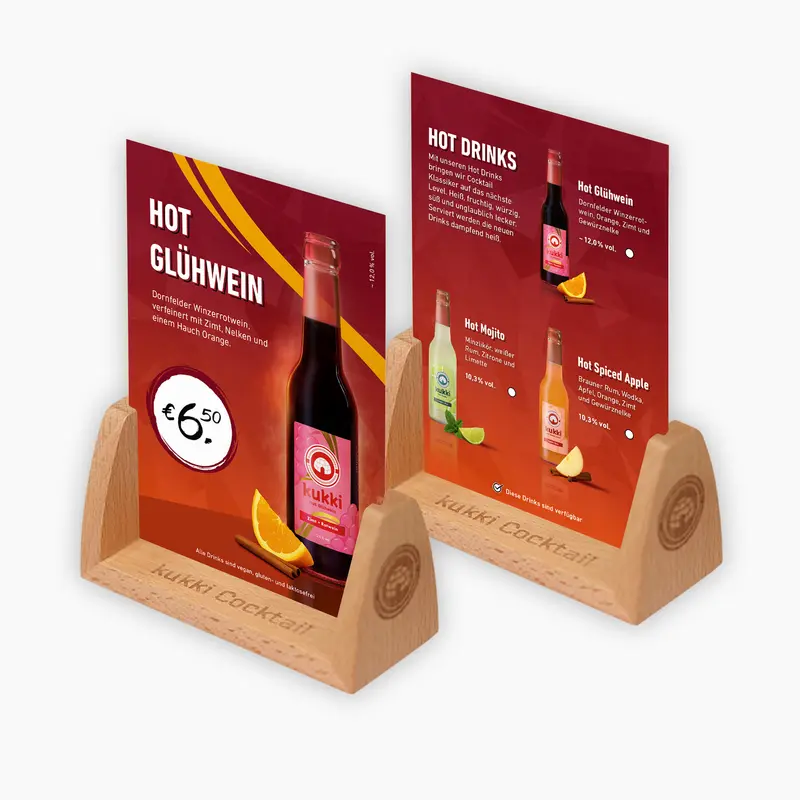 Hot Holztischaufsteller