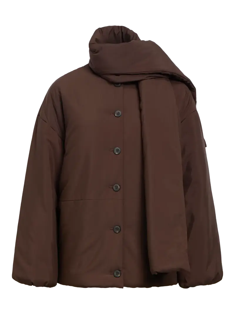 OBJGEMMI Scarf Jacket, Seal Brown