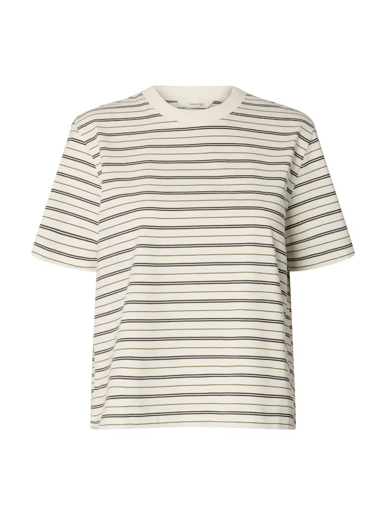 SLWESSENTIAL Boxy Tee, Delicioso Multi Stripes