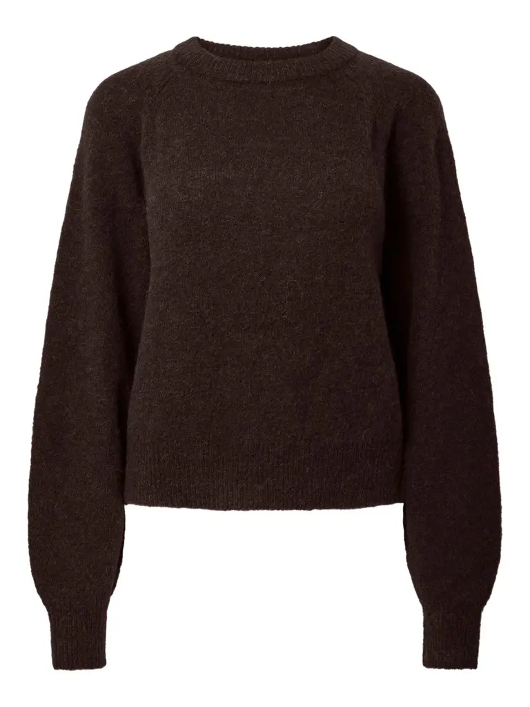 YASJOHI Wool Blend Pullover, Coffee Bean